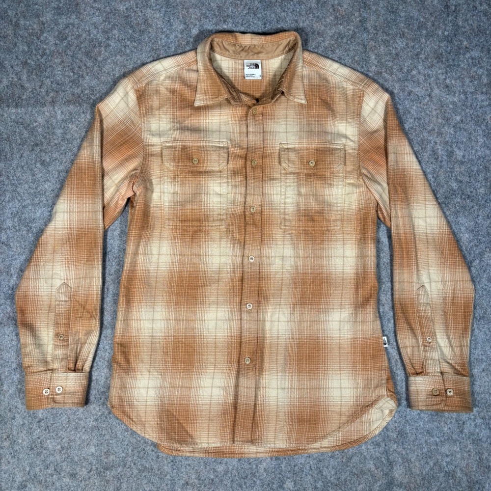 The North Face Arroyo Flannel Shirt Mens M Brown Plaid Long Sleeve Gorp NF0A4QPJ